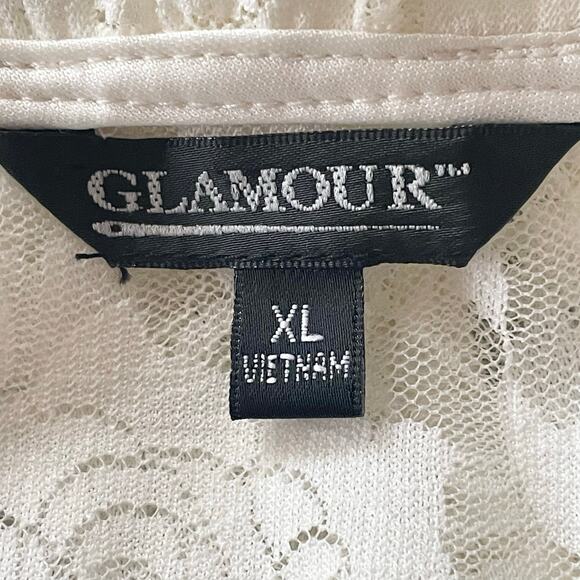 Glamour Sheer Lace Ruffled Short Sleeve Shrug Sz XL Fairy Boho Cottage Romantic - Picture 6 of 8